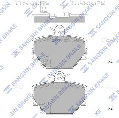 Тормозные колодки Sangsin Hi-Q передние для Smart Fortwo II (W451) 2007-2015. Артикул SP1674