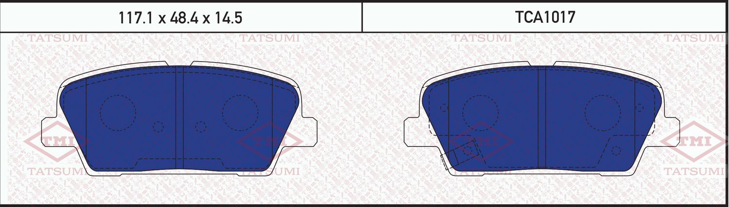 Колодки тормозные HYUNDAI/KIA GENESIS/MOHAVE 07- задн. (Tatsumi). Артикул TCA1017