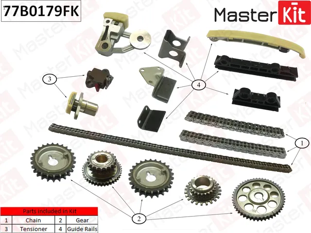 77B0179FK Комплект цепи ГРМ Suzuki Grand Vitara 2.5-2.7i H25A 98-03 (Master KIT) Master KIT. Артикул 77b0179fk