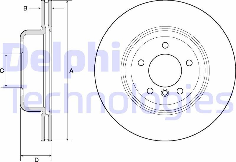 Тормозной диск Delphi. Артикул BG9162C