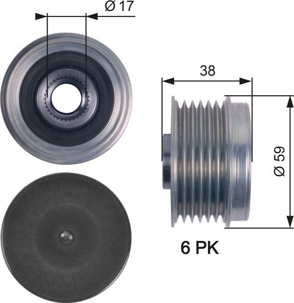 Муфта генератора обгонная Gates DriveAlign™ для IVECO Daily VI 2014-2026. Артикул OAP7130