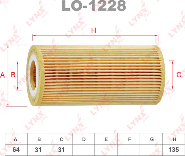 Масляный фильтр LYNXauto. Артикул LO-1228