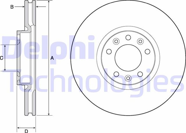 Тормозной диск Delphi передний для IVECO Daily VI 2014-2026. Артикул BG4696C