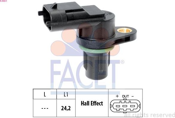 Датчик положения распредвала Facet Made in Italy - OE Equivalent. Артикул 9.0651