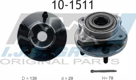 Ступичный подшипник (комплект) IJS Group. Артикул 10-1511