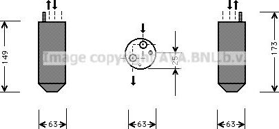 Осушитель кондиционера AVA для Daewoo Lanos 1997-2008. Артикул DWD029