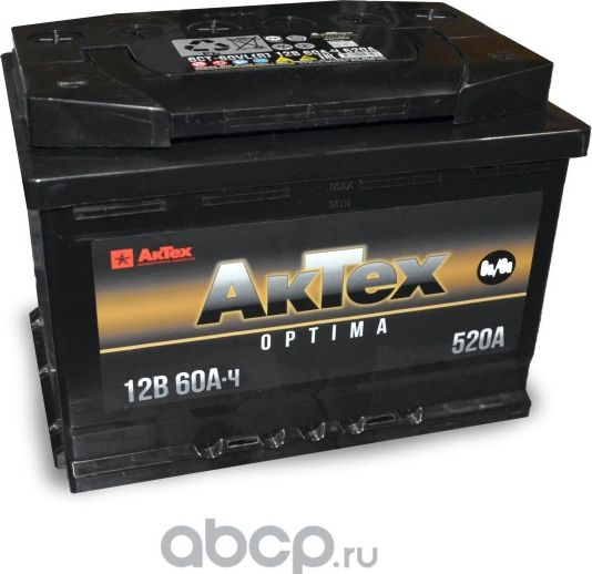 Аккумулятор АКТЕХ OPTIMA 60 А/ч EN 480 А ОП (размер 242-175-190). (Aktex). Артикул ATOPT603R