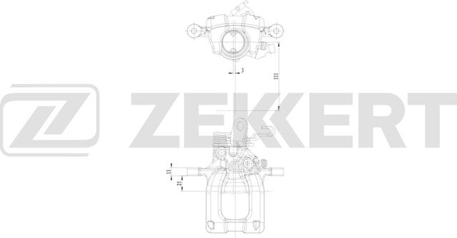 Тормозной суппорт Zekkert (Чугун) задний левый для Audi S3 II (8P) 2006-2013. Артикул BS-8306