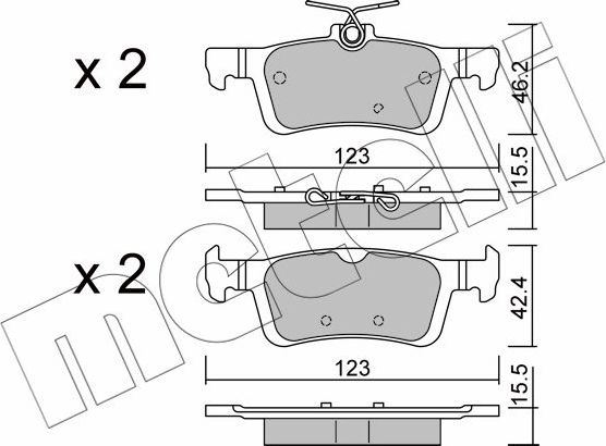 Тормозные колодки Metelli. Артикул 22-0986-0