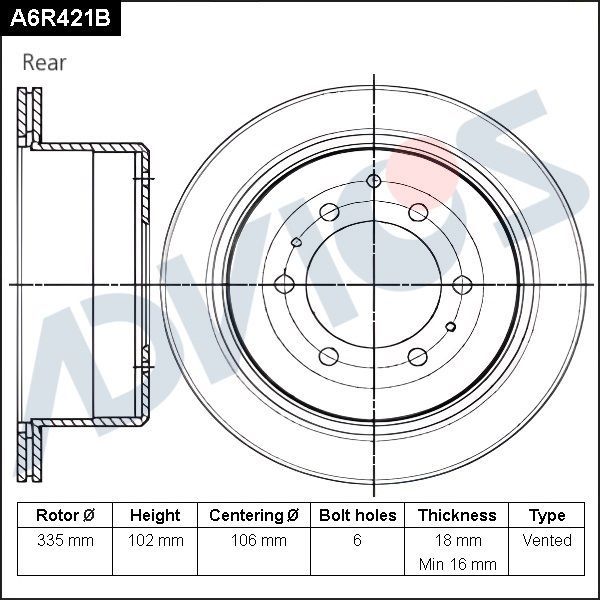 Тормозной диск Advics. Артикул A6R421B