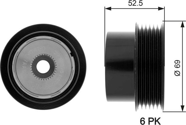 Муфта генератора обгонная Gates DriveAlign® для Volvo XC70 II 2007-2016. Артикул OAP7101