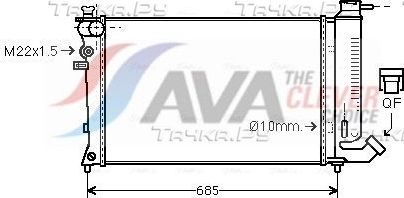 Радиатор охлаждения двигателя AVA. Артикул CNA2108