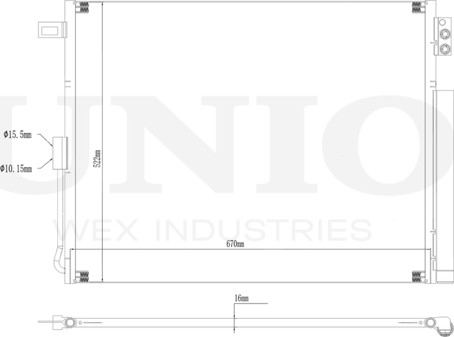 Радиатор кондиционера (Unio). Артикул RAD-30018