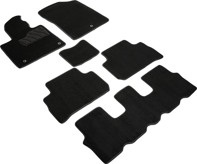 Коврики Seintex ворсовые Lux для салона Hyundai Santa Fe IV рестайлинг (7 мест) 2020-2026 ЧЕРНЫЕ. Артикул 98577