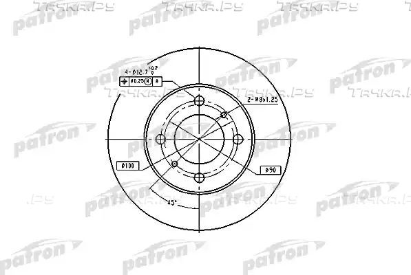 Тормозной диск Patron передний для Mitsubishi Colt IV (CA0) 1992-1996. Артикул PBD4022