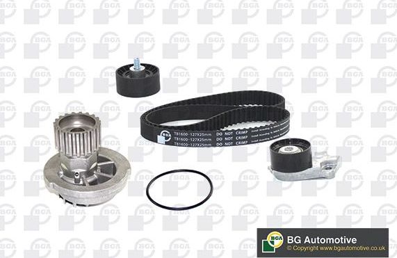 Помпа (водяной насос) с комплектом ремня ГРМ BGA. Артикул TB1600CPK