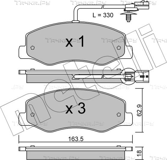 Тормозные колодки Metelli задние для Renault Master III 2010-2026. Артикул 22-0900-0