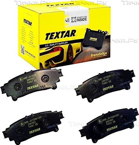 Тормозные колодки Textar задние для Toyota Sienna III 2010-2026. Артикул 2491801