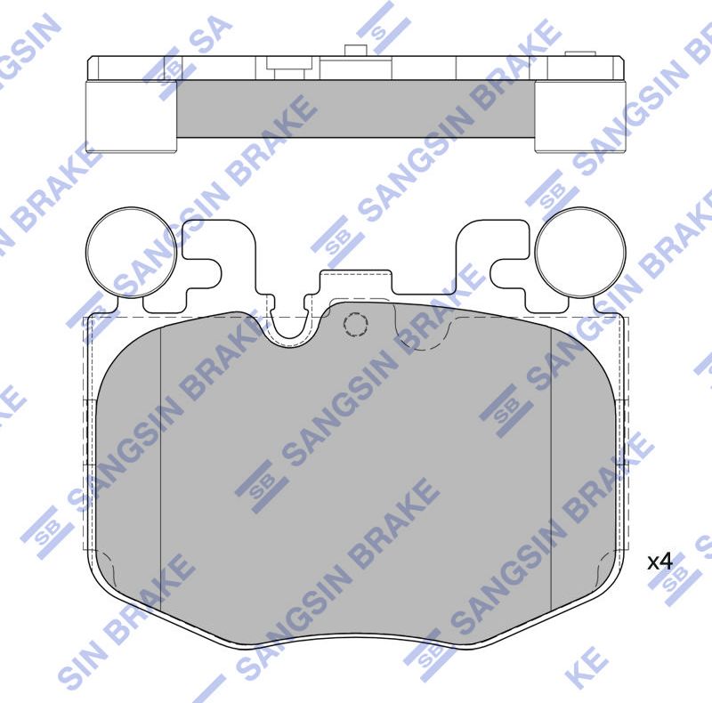 Тормозные колодки Sangsin Hi-Q. Артикул SP4205