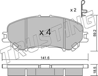 Тормозные колодки Trusting передние для Renault Kadjar I 2015-2026. Артикул 1034.0