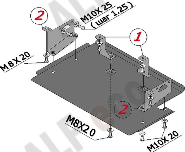 Защита алюминиевая Alfeco для радиатора Toyota Land Cruiser 76 2010-2017. Артикул ALF.24.56al