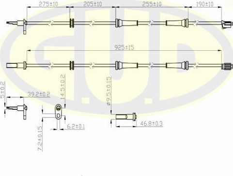 Датчик ABS G.U.D. передний для Nissan Teana J32 2008-2013. Артикул GABS02428