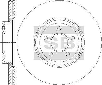 Тормозной диск Sangsin Hi-Q передний для Volvo S40 II 2004-2012. Артикул SD5329