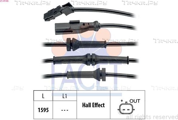 Датчик ABS Facet Made in Italy - OE Equivalent задний правый для Renault Kangoo II 2008-2026. Артикул 21.0145