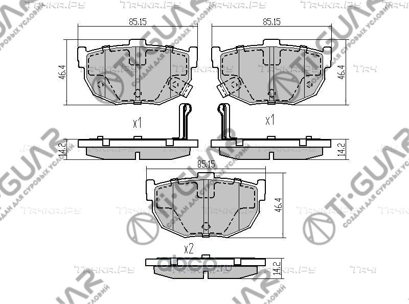 Тормозные колодки (TI-Guar). Артикул TG3368