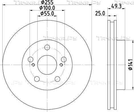 Тормозной диск Nisshinbo передний для Lexus CT I 2010-2018. Артикул ND1094K