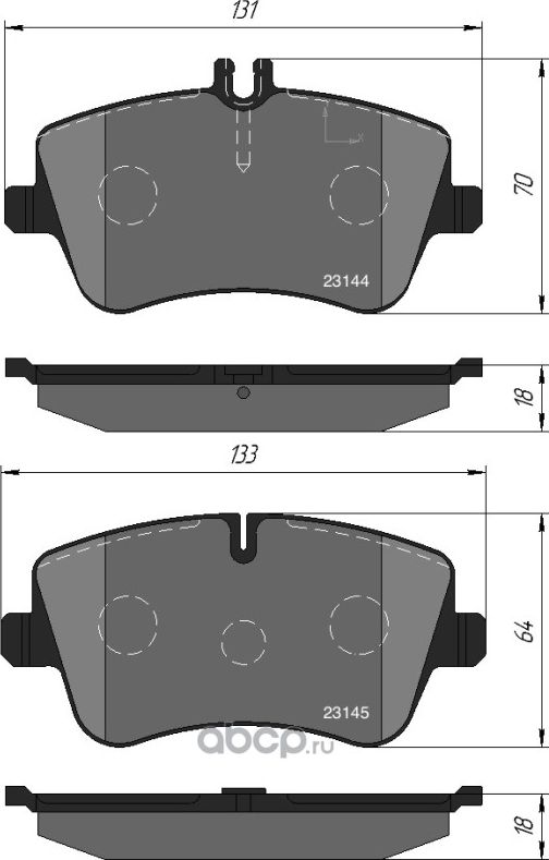 Колодки тормозные дисковые передние к-т MERCEDES W203/209 00- (Kotl) Kotl. Артикул 1413kt