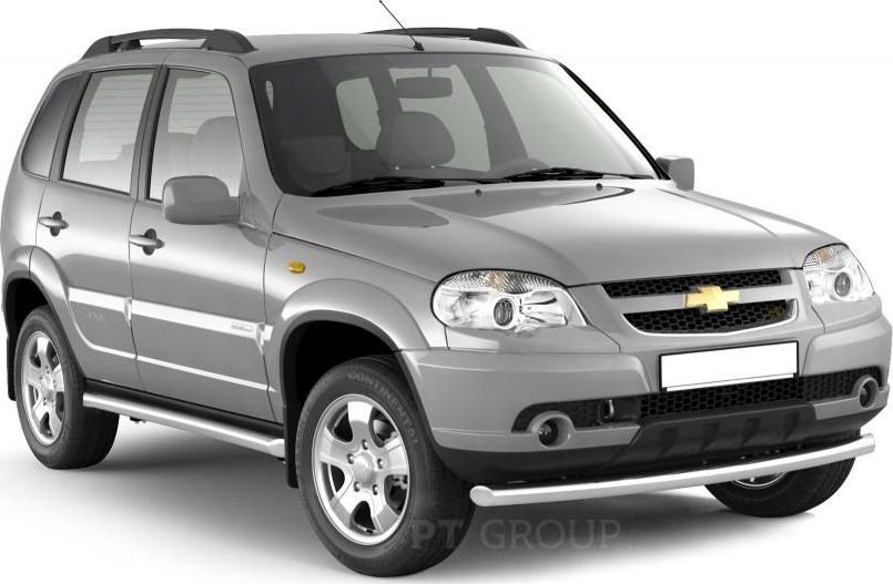 Защита порогов PT Group вогнутая d63 (НПС) для Chevrolet Niva I рестайлинг 2009-2020. Артикул LNV220301