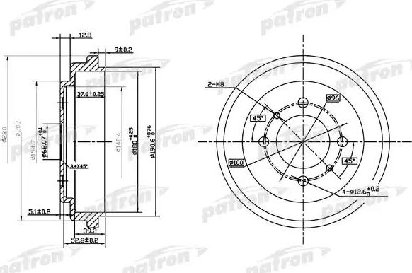 Тормозной барабан Patron. Артикул PDR1112