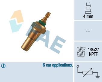 Датчик температуры охлаждающей жидкости FAE для MG ZR 2001-2005. Артикул 32470