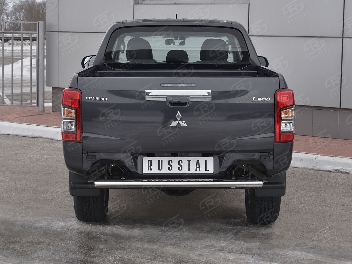 Защита RusStal заднего бампера d120х60 с проступью для Mitsubishi L200 V рестайлинг 2018-2026. Артикул ML2Z-003272