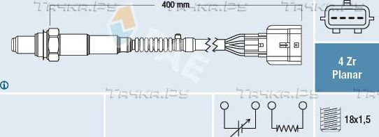 Лямбда-зонд (кислородный датчик) FAE для Renault Megane IV 2010-2026. Артикул 77579