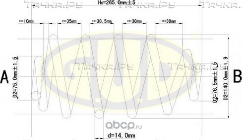 Пружина подвески G.U.D. задняя для Opel Vectra C 2002-2009. Артикул GCS263460