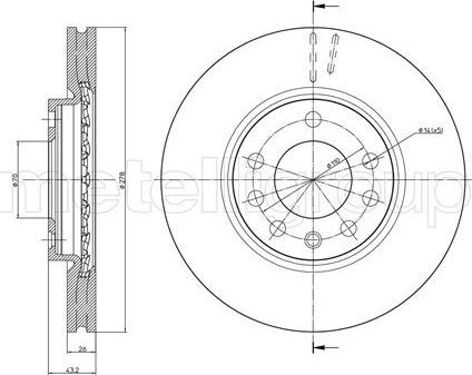 Тормозной диск Trusting передний для Opel Corsa D 2006-2014. Артикул DF1055