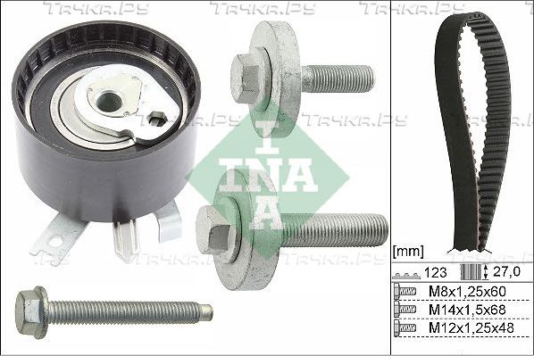 Ремень ГРМ с роликами (комплект) Ina для Nissan Kubistar X76 2003-2026. Артикул 530 0197 10