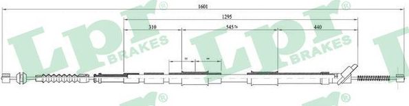 Трос ручника (тросик ручного тормоза) LPR. Артикул C0870B
