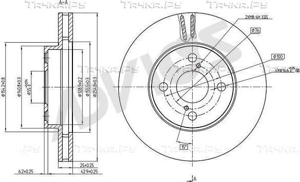 Тормозной диск Advics для Toyota Cressida I (X30, X40) 1977-1981. Артикул A6F178B