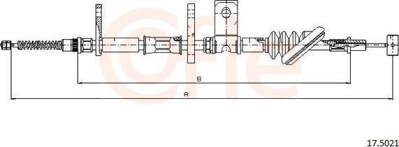 Трос ручника (тросик ручного тормоза) Cofle задний левый для Suzuki Vitara I 1988-1999. Артикул 17.5021