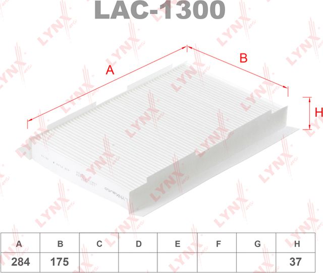 Салонный фильтр LYNXauto для Citroen C4 Picasso II 2016-2018. Артикул LAC-1300
