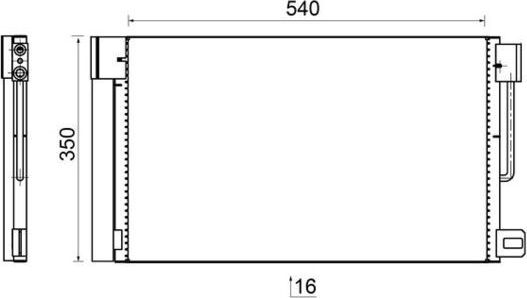 Радиатор кондиционера (конденсатор) Mahle Behr для Alfa Romeo Giulietta III 2010-2026. Артикул AC 367 000S