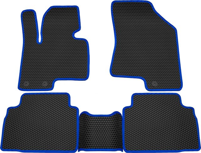 Коврики Rezkon EVA Соты для салона Hyundai ix35 I 2010-2015 Синий кант. Артикул 9120040103