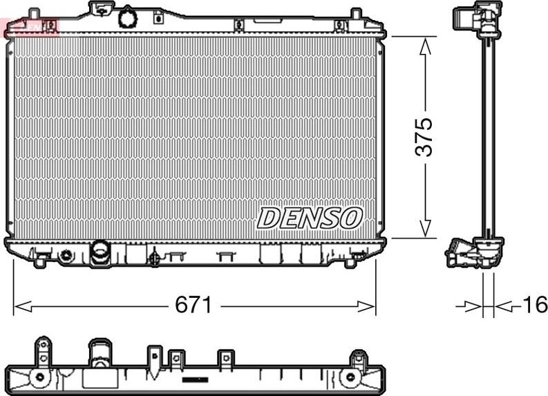 Радиатор охлаждения двигателя Denso. Артикул DRM40037