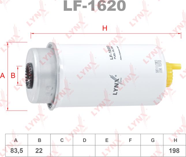 Топливный фильтр LYNXauto. Артикул LF-1620