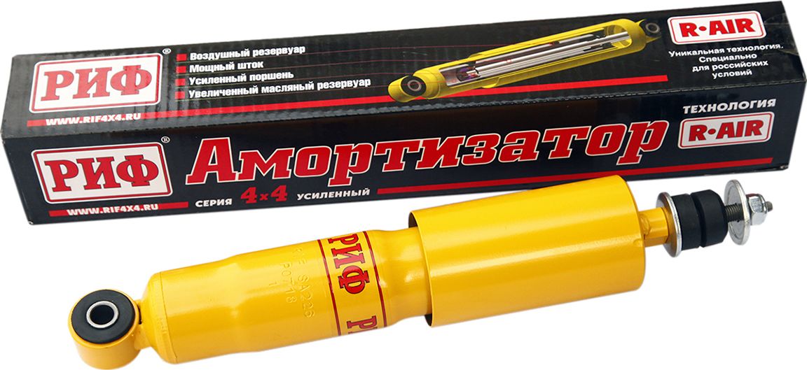 Амортизатор РИФ (R-AIR) усиленный передний для Nissan NP300 2008-2015. Лифт 40 мм. Артикул SA226