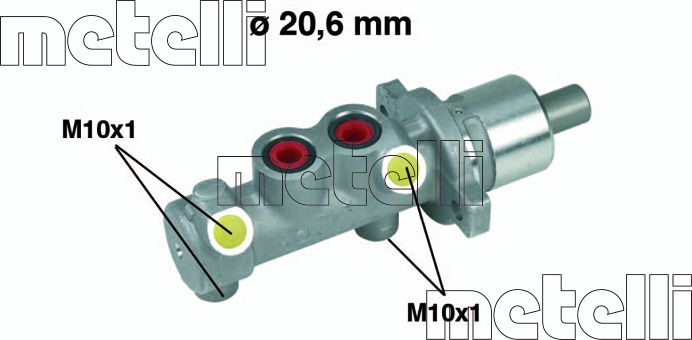 Тормозной цилиндр главный Metelli (алюминий). Артикул 05-0199
