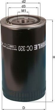 Масляный фильтр Mahle для MAN TGS 2007-2026. Артикул OC 320